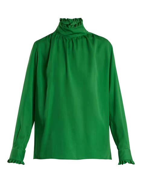 gucci blouse green|Gucci blouses for women.